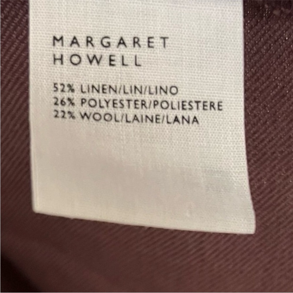 Margaret Howell Linen blend Pleated Midi Skirt in Burgundy/Deep Plum - Picture 7 of 10